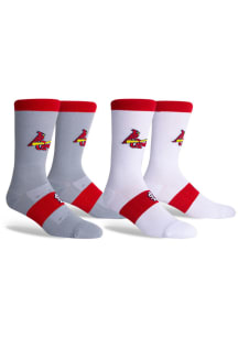 St Louis Cardinals Home Away 2Pk Mens Crew Socks
