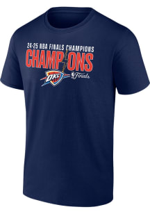 Oklahoma City Thunder Blue 2025 FINALS CHAMPIONS PLAYOFF FAST BREAK HOMETOWN Short Sleeve T Shirt