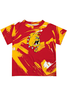 Vive La Fete Ferris State Bulldogs Youth Crimson Paint Brush Short Sleeve T-Shirt