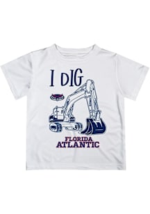 Vive La Fete Florida Atlantic Owls Youth White Excavator Short Sleeve T-Shirt