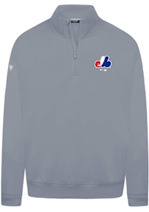Levelwear Montreal Expos Mens Grey Murray Core Long Sleeve Qtr Zip Pullover