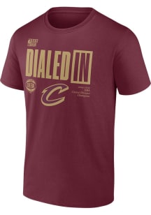 Cleveland Cavaliers Maroon 2025 Division Champions Locker Room Assist Leader Short Sleeve T Shirt