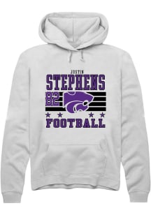 Justin Stephens Rally Mens White K-State Wildcats NIL Striped Player Hood