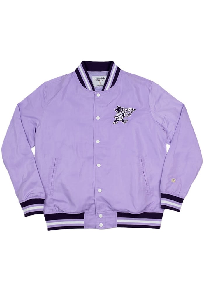 【used】2-way light chester coat purple Charlie Hustle Mens LAVENDER K-State Wildcats Script Varsity