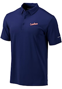 Columbia Virginia Cavaliers Mens Navy Blue Vault Heat Seal Omni Wick Drive Short Sleeve Polo