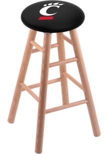 Brown Cincinnati Bearcats Round Cushion Oak Pub Stool