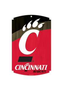 Red Cincinnati Bearcats 11X17 Wood Sign