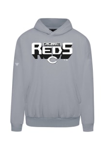 Levelwear Cincinnati Reds Mens Grey Contact Retro 3D Long Sleeve Hoodie