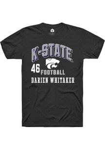 Darien Whitaker Rally Mens Black K-State Wildcats NIL Arch Logo Player T Shirt