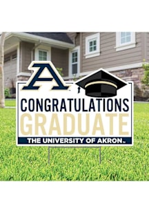 Akron Zips Congratulations Graduate Yard Sign - White