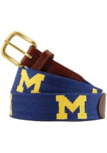Logo Michigan Wolverines Mens Belt - Navy Blue