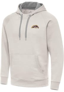 Mens Western Michigan Broncos White Antigua Victory Hooded Sweatshirt