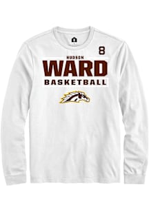 Hudson Ward Western Michigan Broncos White NIL Stacked Box Long Sleeve Player T Shirt