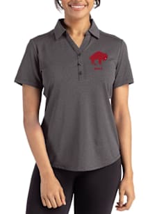Cutter and Buck Buffalo Bills Womens Black Historic Forge Eco Polo Short Sleeve Polo Shirt
