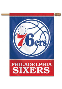 Philadelphia 76ers 28x40 Red Silk Screen Sleeve Banner - Blue