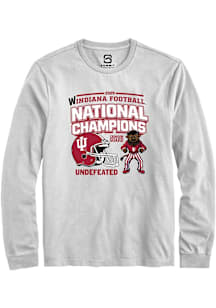 Summit Sportswear Indiana Hoosiers White Headlines 2025 National Champions Long Sleeve T Shirt