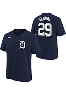 Tarik Skubal Detroit Tigers Youth Navy Blue Home NN Player Tee