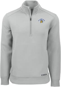 Cutter and Buck San Jose State Spartans Mens Ash Roam Long Sleeve Qtr Zip Pullover