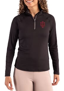 Cutter and Buck Indiana Hoosiers Womens Black Coastline Qtr Zip
