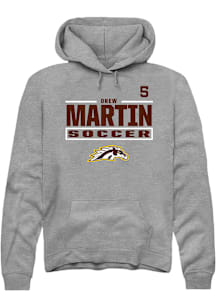 Drew Martin Western Michigan Broncos Mens Grey NIL Stacked Box Player Hood