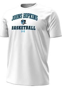 Under Armour Johns Hopkins Blue Jays White Basketball Performance Short Sleeve T Shirt
