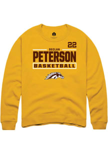 Declan Peterson Rally Mens Gold Western Michigan Broncos NIL Stacked Box Player Crew