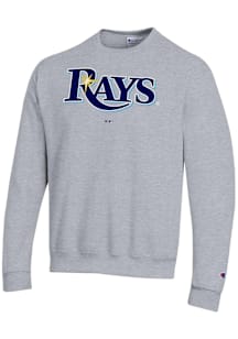 Champion Tampa Bay Rays Mens Grey Powerblend Long Sleeve Crew Sweatshirt
