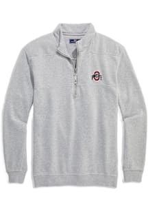 Vineyard Vines Ohio State Buckeyes Mens Grey Shep Shirt Long Sleeve Qtr Zip Pullover
