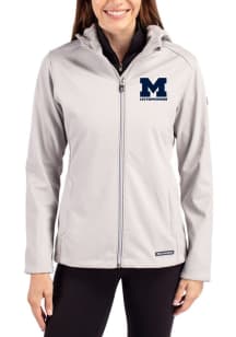 Womens Michigan Wolverines Dark Grey Cutter and Buck Letterwinners M Club Evoke Light Weight Jacke..