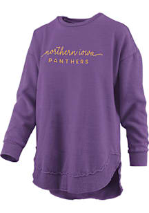 Pressbox Northern Iowa Panthers Womens Purple Melange Crew Sweatshirt