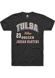Jordan Martens Rally Mens Black Tulsa Golden Hurricane NIL Arch Logo Player T Shirt