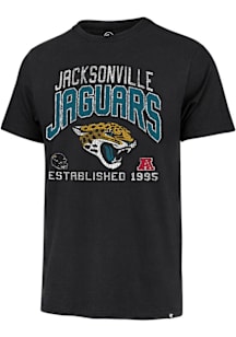 47 Jacksonville Jaguars Black Flint Turned Up Franklin Short Sleeve Fashion T Shirt