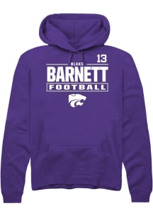 Blake Barnett Rally Mens Purple K-State Wildcats NIL Stacked Box Player Hood