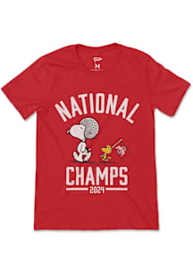 Ohio State Buckeyes Red Peanuts 2024 Football National Champions Short Sleeve T Shirt