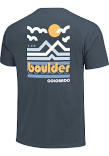 Boulder Blue Mountain Wordmark Short Sleeve Fashion T Shirt