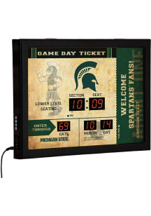 Black Michigan State Spartans Scoreboard Wall Clock