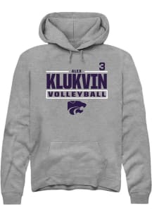 Alex Klukvin Rally Mens Graphite K-State Wildcats NIL Stacked Box Player Hood