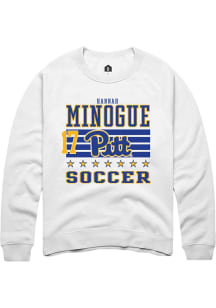 Hannah Minogue Rally Mens White Pitt Panthers NIL Striped Player Crew