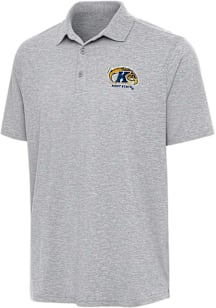 Antigua Kent State Golden Flashes Mens Grey Par 3 Short Sleeve Polo