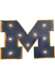 Navy Blue Michigan Wolverines Lit Marquee Sign