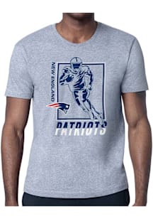Starter New England Patriots Grey Grid Short Sleeve T Shirt
