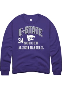 Allison Marshall Rally Mens Purple K-State Wildcats NIL Arch Logo Player Crew