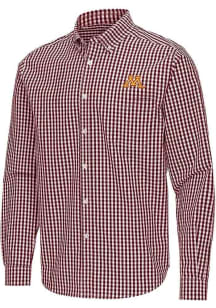 Mens Minnesota Golden Gophers Maroon Antigua Ellis Long Sleeve Dress Shirt