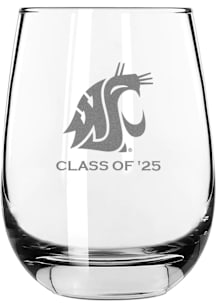 Washington State Cougars Class of 2025 15oz Stemless Wine Glass - White