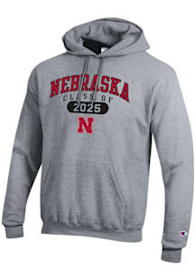 Champion Nebraska Cornhuskers Mens Grey Class of 2025 Powerblend Long Sleeve Hoodie