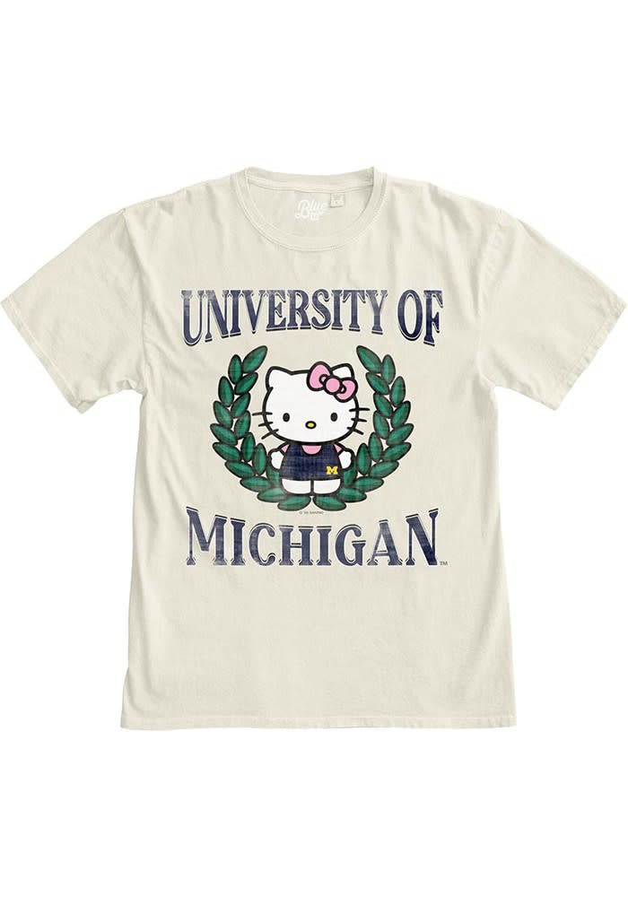 Michigan Wolverines Womens IVORY Hello Two Ways T-Shirt 579065224