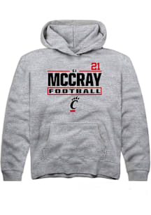 CJ McCray Rally Cincinnati Bearcats Youth NIL Stacked Box Long Sleeve Player Hoodie Grey