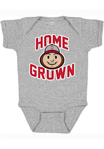 Little King Ohio State Buckeyes Baby Grey Home Grown Short Sleeve One Piece