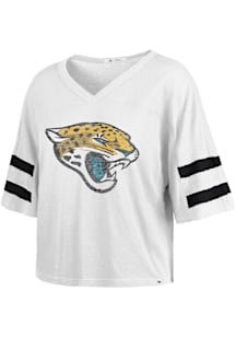 47 Jacksonville Jaguars Womens White Double Header Scout Short Sleeve T-Shirt