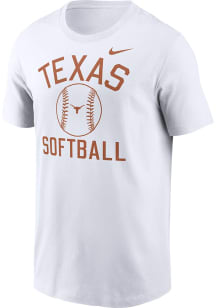 Nike Texas Longhorns White Core Strength Softball Short Sleeve T Shirt